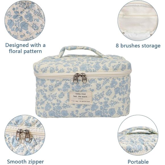 Everyday Canvas Shoulder Bag Women's Crossbody Tote with Organizer Pockets - Picture 4 of 6